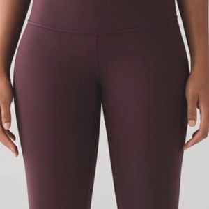 Lululemon Wunder Under Plum leggings 7/8 crop